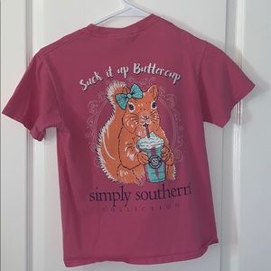 Girls Pink Simply Southern Squirrel Shirt